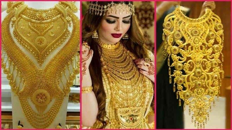 Dubai gold jewellery necklace designs