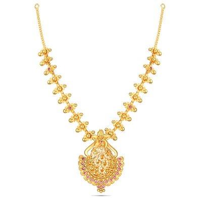 Best gold long necklace designs in 30 grams