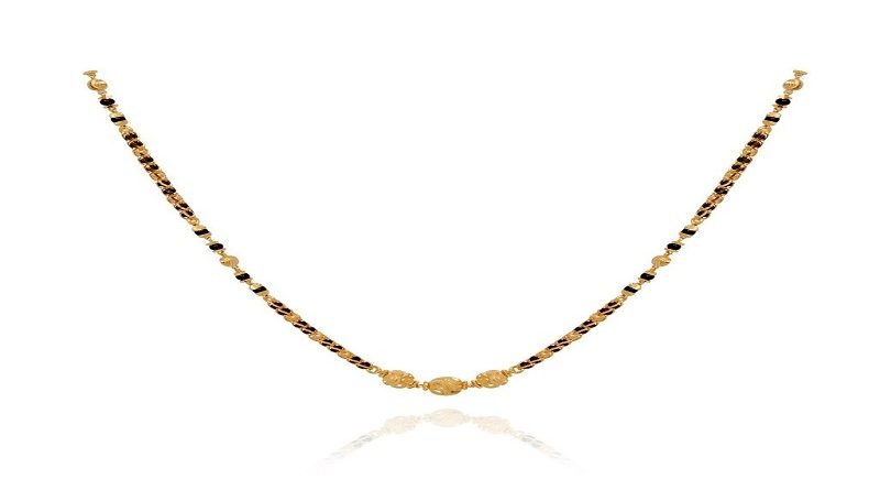 Black beads gold chain